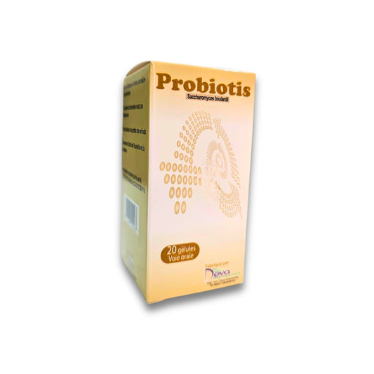 Probiotics packaging with 'Probiotis' branding on a white background