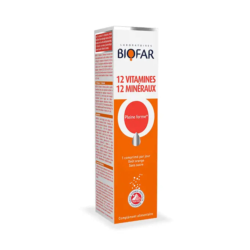 Biofar 12 Vitamins 12 minerals supplement box on a white background