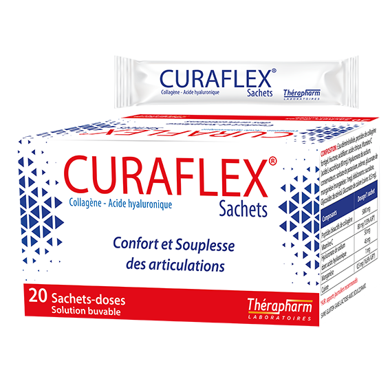 CURAFLEX Sachets packaging on a white background