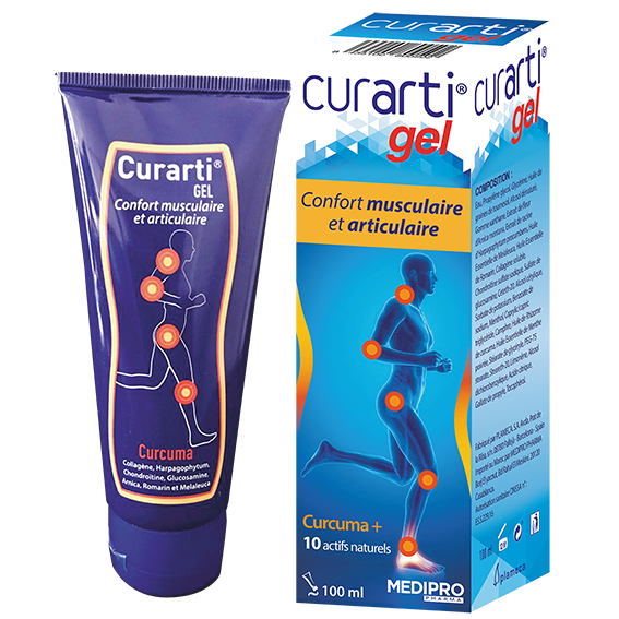 Curarti gel tube and packaging on a white background