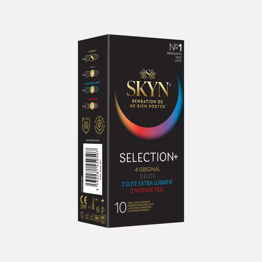 SKYN Selection+ condom packaging on a white background