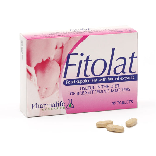 Fitolat food supplement box with tablets on a white background