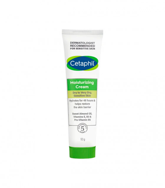 Cetaphil moisturizing cream tube on a white background