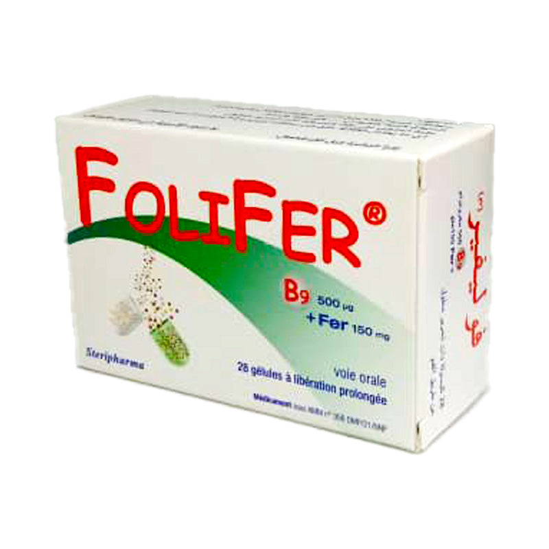 FoliFer Fer + Vitamine B9 - 28 gélules