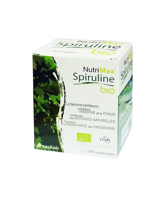 NutriMax Spiruline bio packaging on a white background