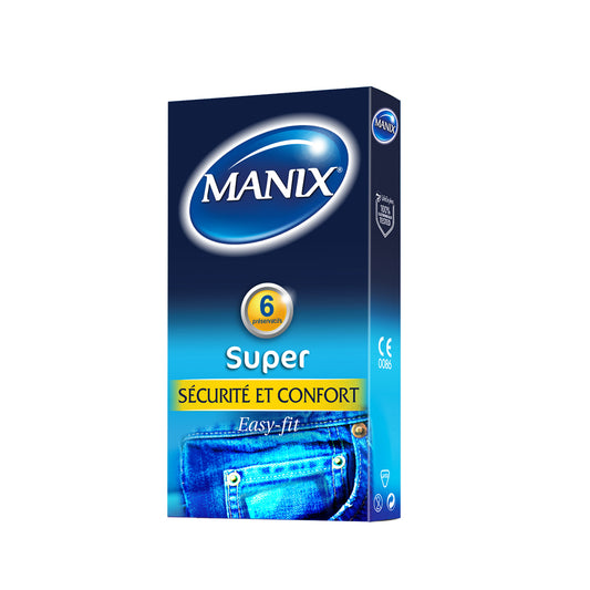 Manix Super condom packaging on a white background