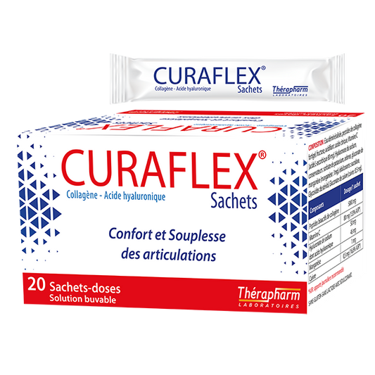 CURAFLEX Sachets packaging on a white background