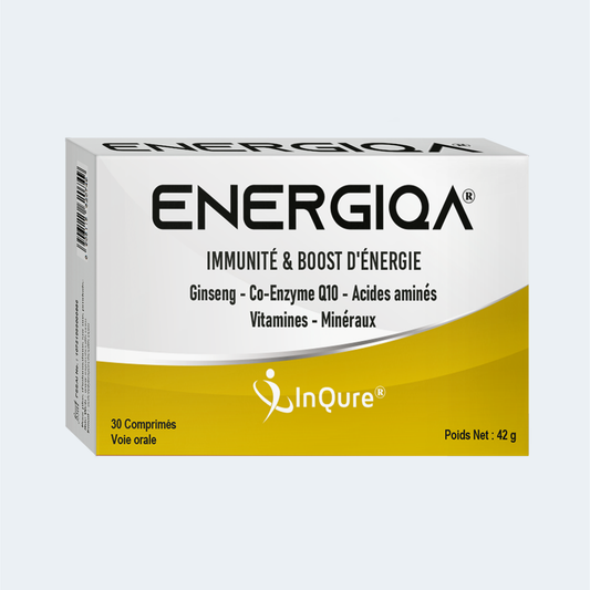 Energiqa supplement box with InQure branding on a white background