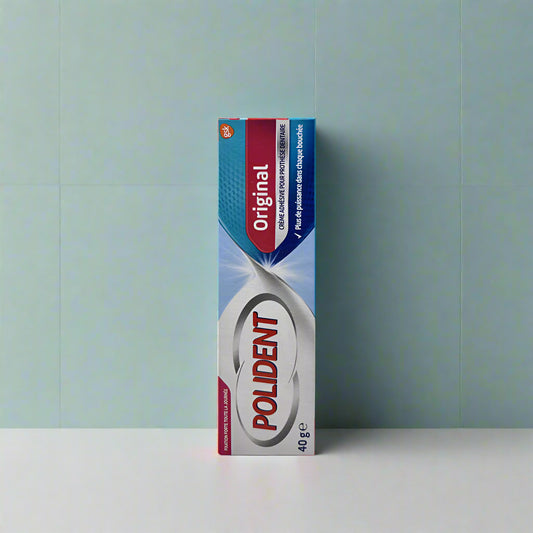 Polident Original mouthwash box on a white background