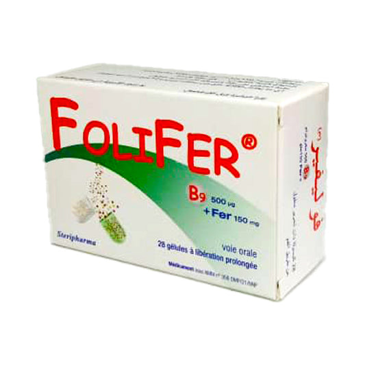 FoliFer Fer + Vitamine B9 - 28 gélules